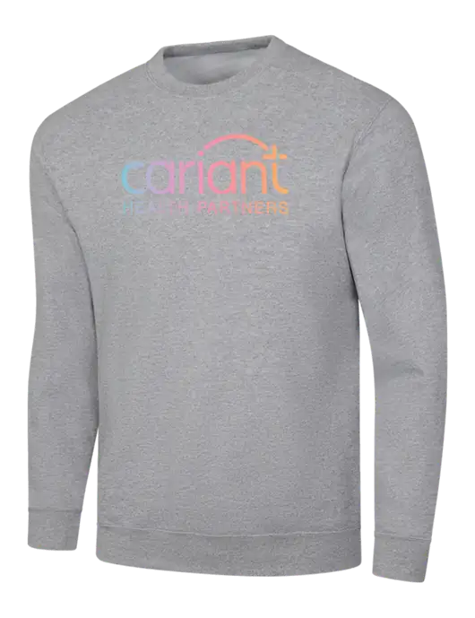 Light Grey Heather 7.8 oz Ring Spun Crew Sweatshirt w/Cariant Logo