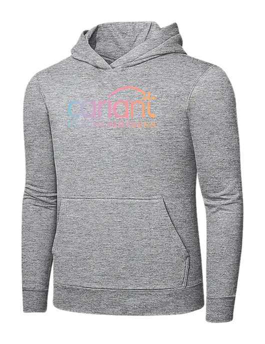 Light Grey Heather 7.8 oz Ring Spun Hooded Sweatshirt w/Cariant Logo