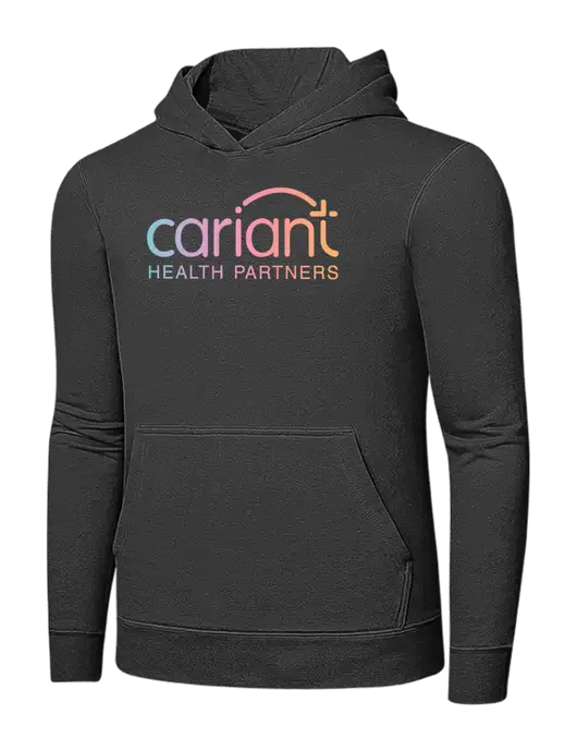 Charcoal 7.8 oz Ring Spun Hooded Sweatshirt w/Cariant Logo