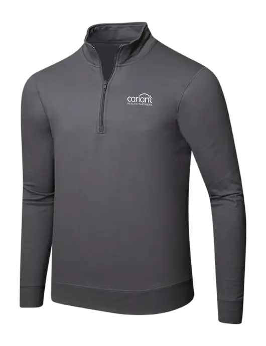 Charcoal 8.5 oz Ring Spun 1/4 Zip Pullover Sweatshirt w/Cariant Logo