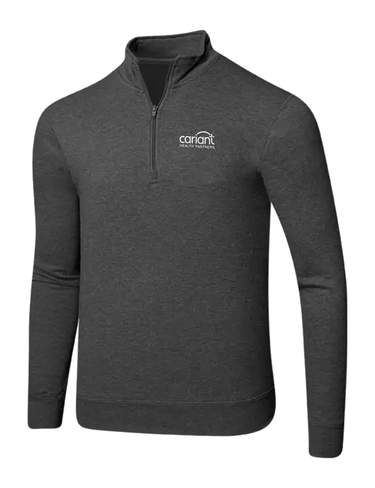 Dark Heather Grey 8.5 oz Ring Spun 1/4 Zip Pullover Sweatshirt w/Cariant Logo
