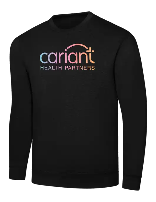 Black 7.8 oz Ring Spun Crew Sweatshirt w/Cariant Logo
