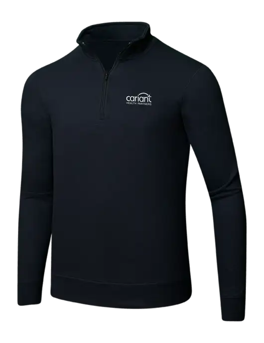 Jet Black 8.5 oz Ring Spun 1/4 Zip Pullover Sweatshirt w/Cariant Logo