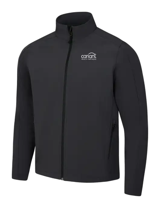Black Charcoal Heather Core Soft Shell Jacket w/Cariant Logo