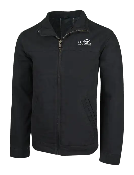 Cornerstone Black Washed Duck Cloth Flannel Lined Work Jacket w/Cariant Logo
