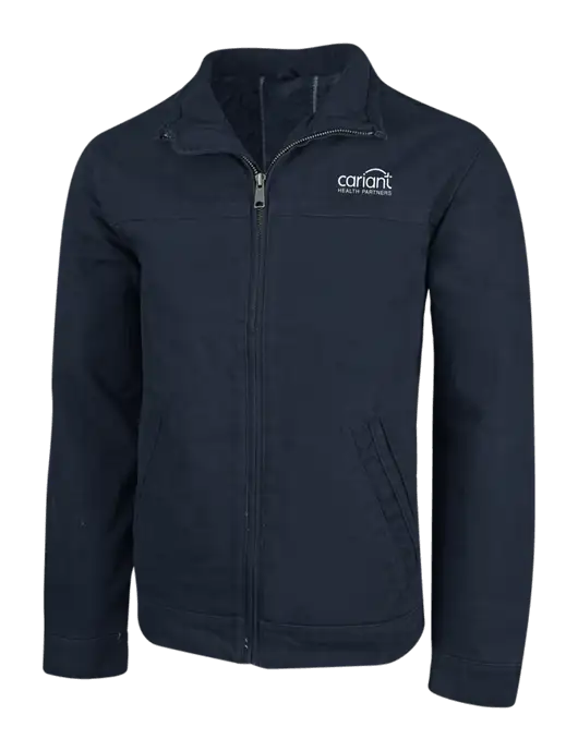 Cornerstone Navy Washed Duck Cloth Flannel Lined Work Jacket w/Cariant Logo