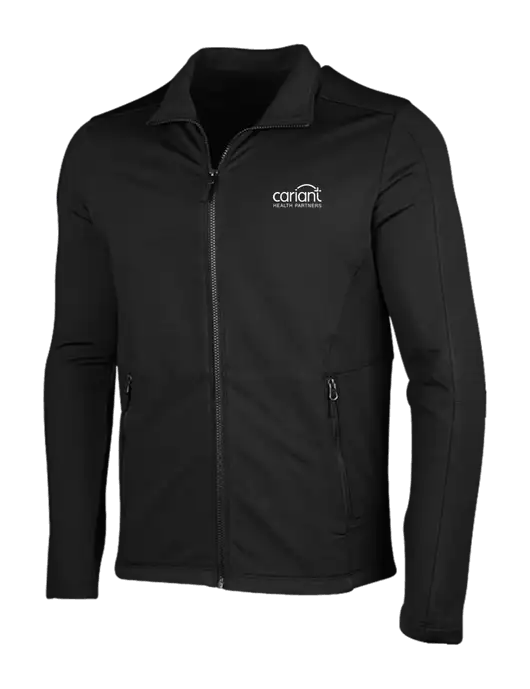 Deep Black Grid Fleece Jacket w/Cariant Logo