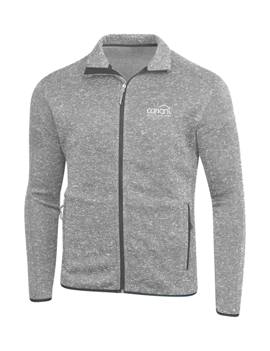 Grey Heather Sweater Fleece Jacket w/Cariant Logo