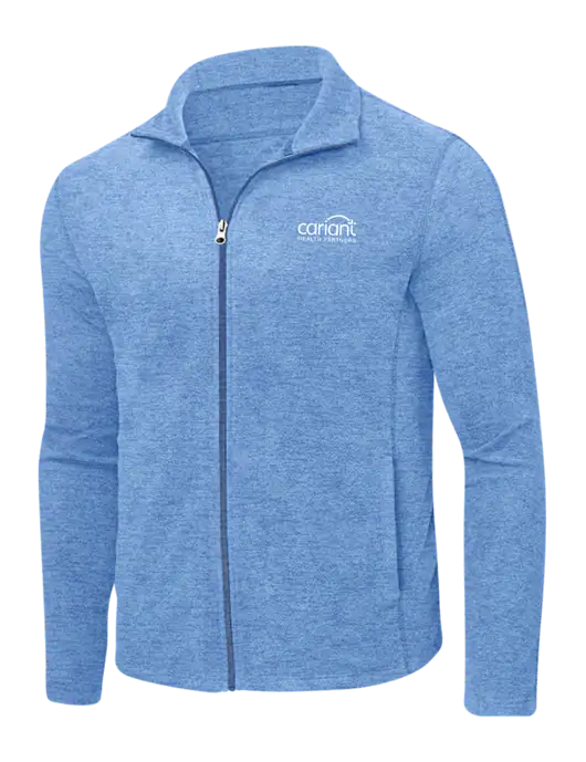 Light Royal Heather Microfleece Full-Zip Jacket w/Cariant Logo