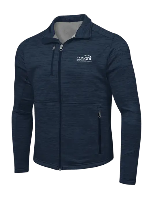 Navy Digi Stripe Fleece Jacket w/Cariant Logo