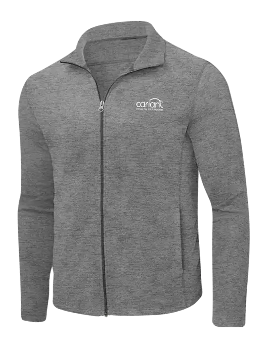 Medium Grey Heather Microfleece Full-Zip Jacket w/Cariant Logo