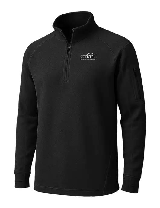 Black Tech Fleece 1/4 Zip Pullover w/Cariant Logo