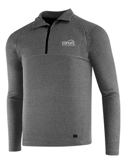 OGIO Dark Grey Heather Transition 1/4 Zip Pullover w/Cariant Logo