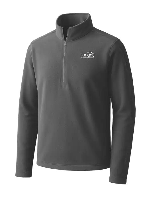 Medium Grey Microfleece 1/2 Zip Pullover w/Cariant Logo