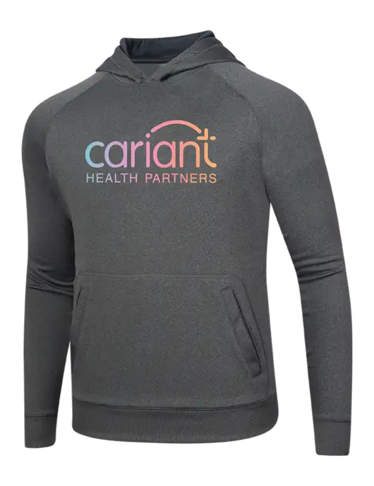 Tech Graphite Heather Fleece Hooded Sweatshirt w/Cariant Logo