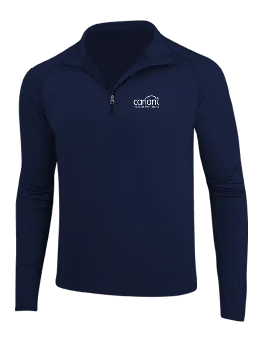 Navy Sport Wick Stretch 1/4 Zip Pullover w/Cariant Logo