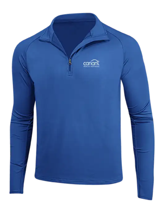 Dark Royal Sport Wick Stretch 1/4 Zip Pullover w/Cariant Logo
