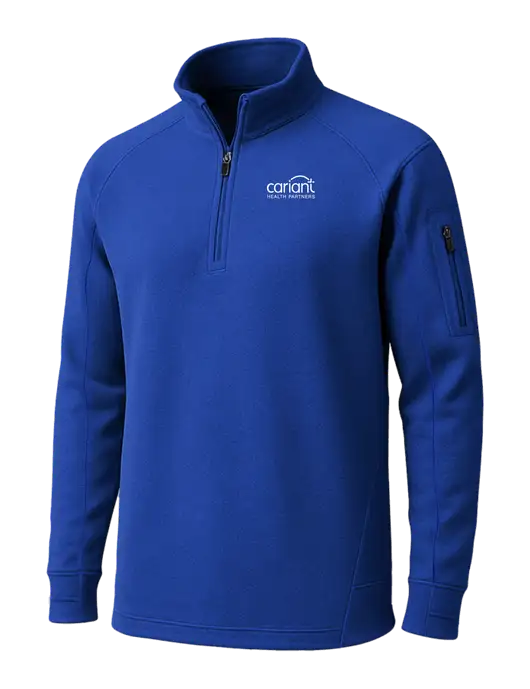 True Royal Tech Fleece 1/4 Zip Pullover w/Cariant Logo