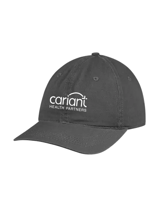 Garment Washed Unstructured Twill Charcoal Cap w/Cariant Logo