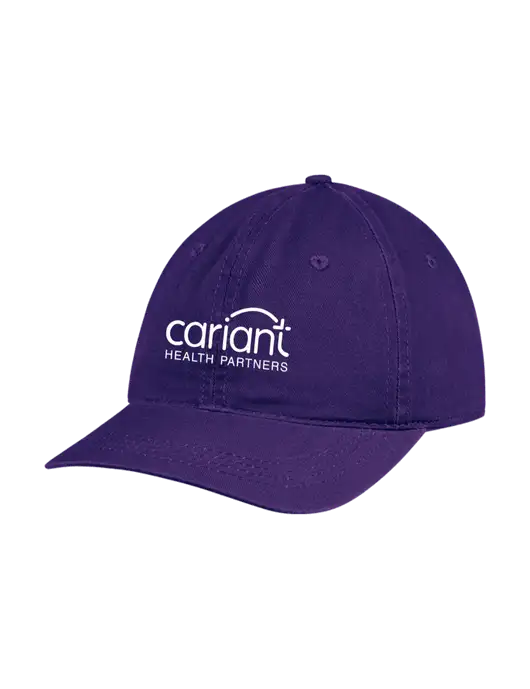 Garment Washed Unstructured Twill Purple Cap w/Cariant Logo