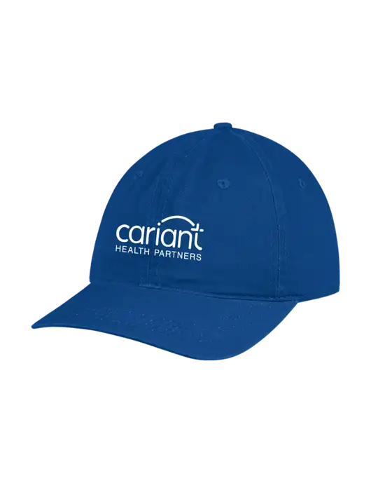 Garment Washed Unstructured Twill Royal Cap w/Cariant Logo