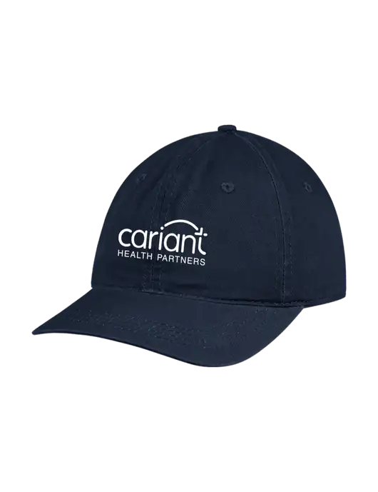 Garment Washed Unstructured Twill Navy Cap w/Cariant Logo