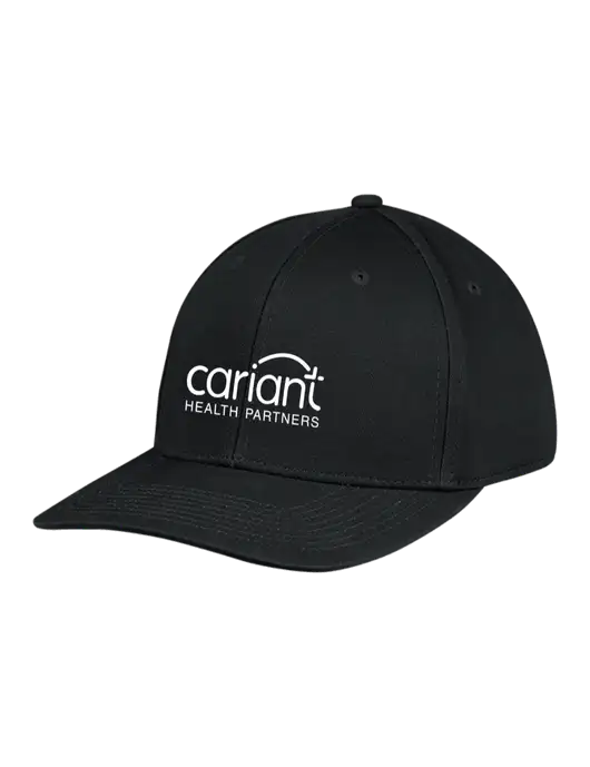 Premium Modern Structured Twill Black Snapback Cap w/Cariant Logo