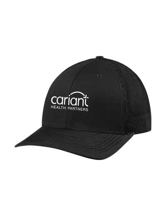 Richardson Adjustable Snapback Original 112 Trucker Cap Black w/Black Mesh w/Cariant Logo