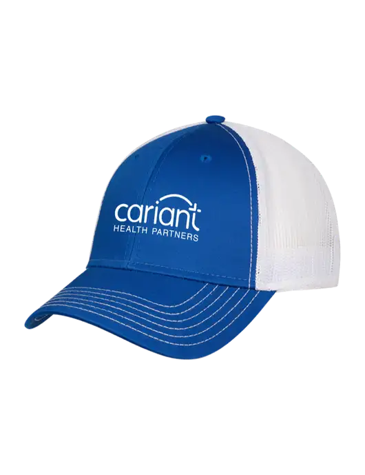 Royal/White Mesh Trucker Cap Snap Back w/Cariant Logo