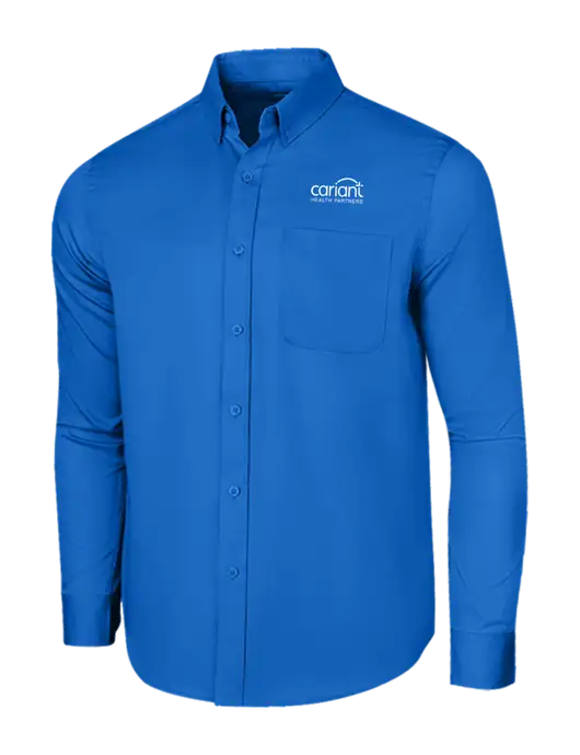 Long Sleeve Royal Blue Superpro React Twill Shirt w/Cariant Logo