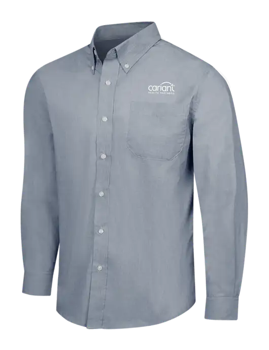 Navy Frost Crosshatch Easy Care Shirt w/Cariant Logo
