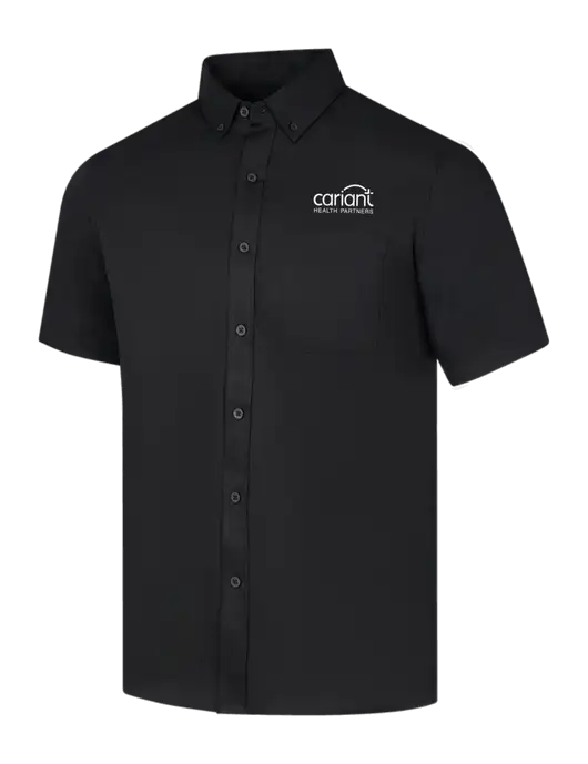 Short Sleeve Deep Black Superpro React Twill Shirt w/Cariant Logo