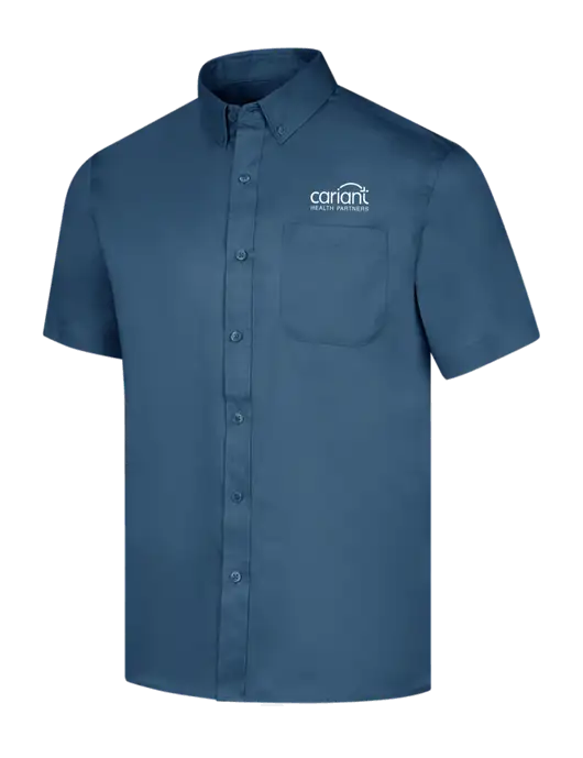 Short Sleeve Light Navy Superpro React Twill Shirt w/Cariant Logo