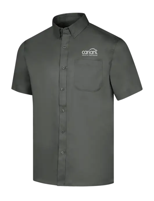 Short Sleeve Dark Grey Superpro React Twill Shirt w/Cariant Logo