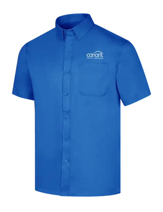 Short Sleeve Royal Blue Superpro React Twill Shirt w/Cariant Logo