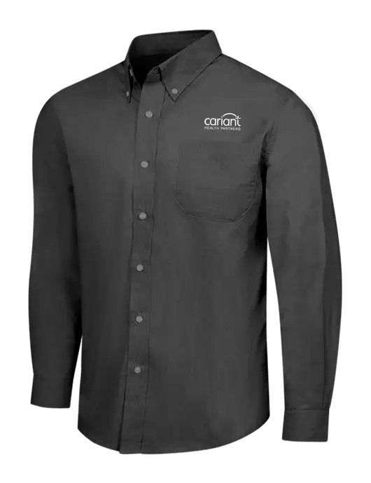 Soft Black Crosshatch Easy Care Shirt w/Cariant Logo