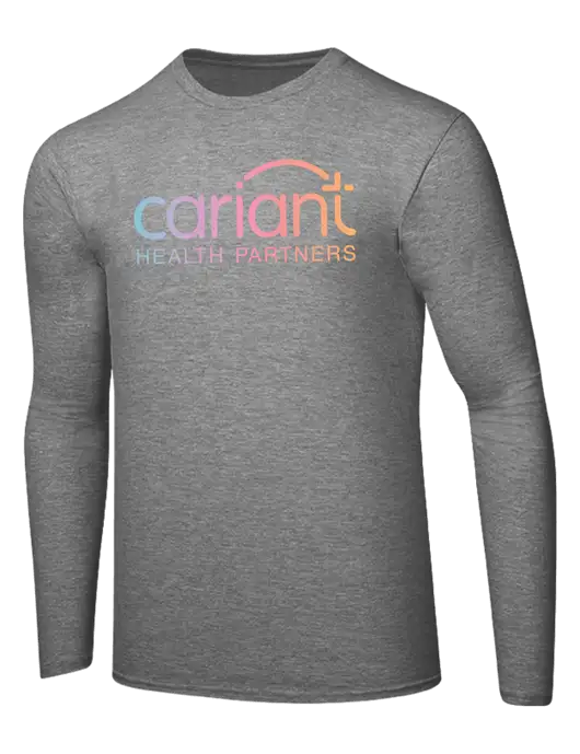 Ring Spun Light Heather Grey 4.5 oz Long Sleeve T-Shirt w/Cariant Logo