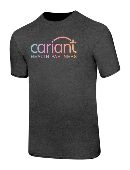 Ring Spun Dark Heather Grey 4.5 oz T-Shirt w/Cariant Logo