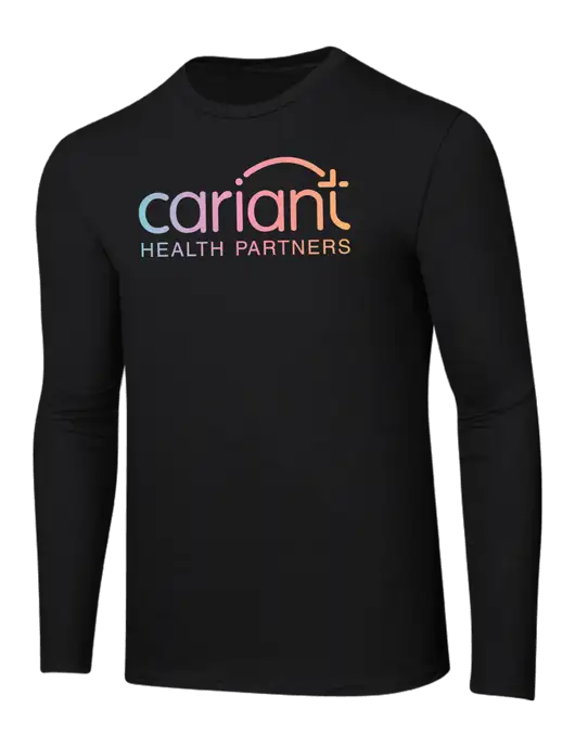 Ring Spun Jet Black 4.5 oz Long Sleeve T-Shirt w/Cariant Logo