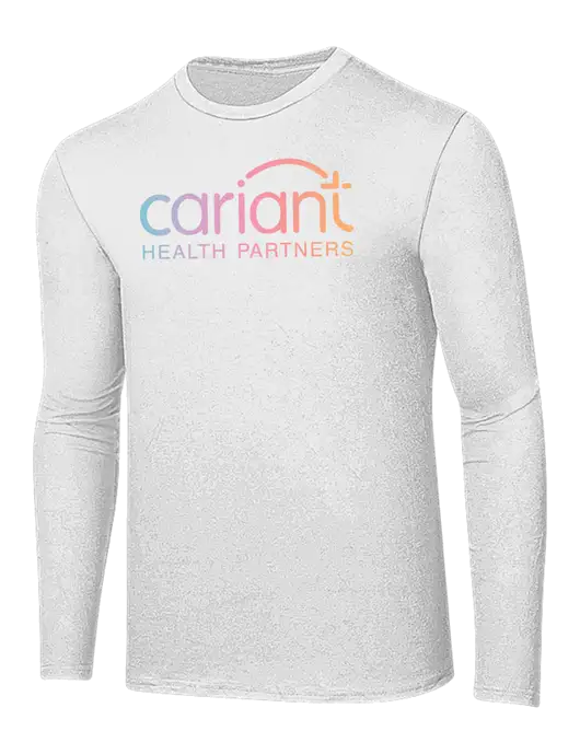 Ring Spun White 4.5 oz Long Sleeve T-Shirt w/Cariant Logo