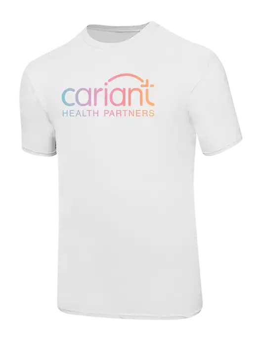 Ring Spun White 4.5 oz T-Shirt w/Cariant Logo