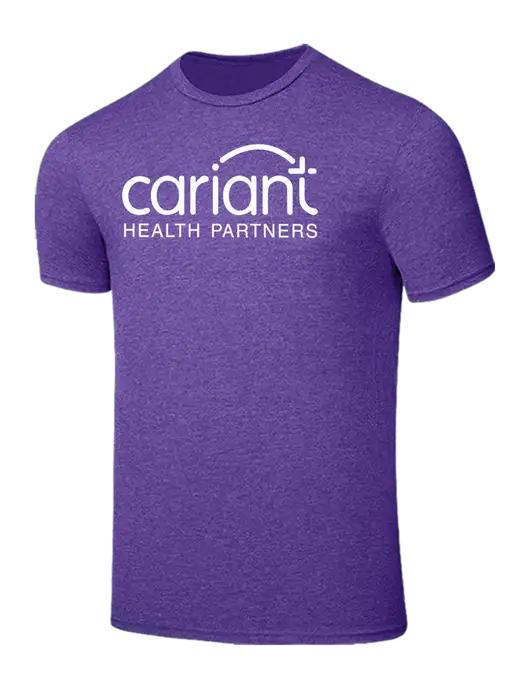 Seriously Soft Heathered Purple T-Shirt w/Cariant Logo
