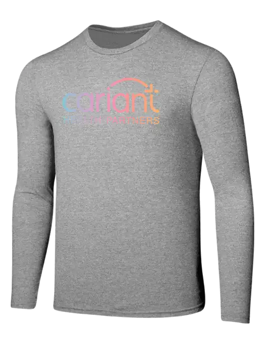 Seriously Soft Light Heathered Grey Long Sleeve T-Shirt w/Cariant Logo