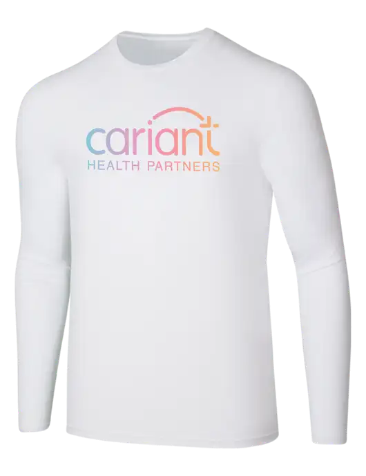 Seriously Soft White Long Sleeve T-Shirt w/Cariant Logo