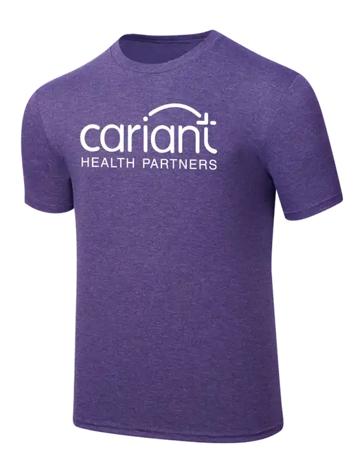 Simply Soft Purple Frost 4.5oz  Poly/Combed Ring Spun Cotton T-Shirt w/Cariant Logo