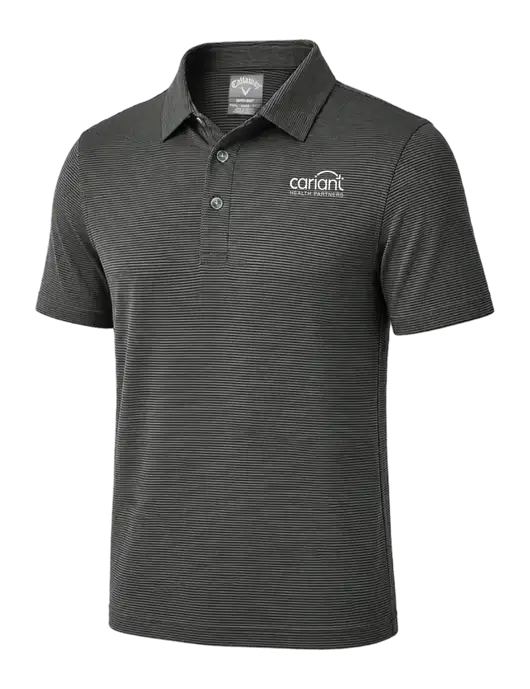 Callaway Black Fine Line Stripe Polo w/Cariant Logo