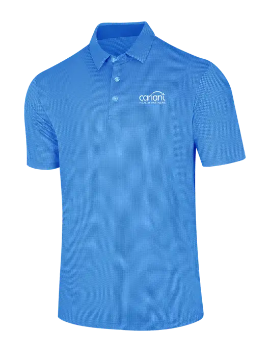 Callaway Carolina Blue Fashion Gingham Polo w/Cariant Logo