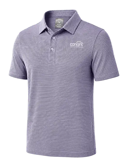 Callaway Navy Fine Line Stripe Polo w/Cariant Logo