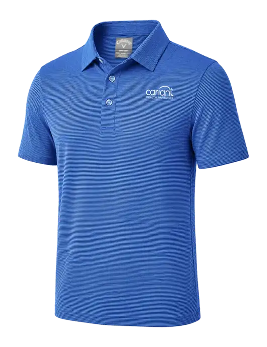 Callaway Royal Blue Fine Line Stripe Polo w/Cariant Logo