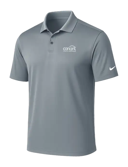 NIKE Medium Grey Victory Solid Polo w/Cariant Logo
